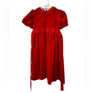 Vintage Girls Red Velvet Christmas Dress by Sylvia Whyte Saks Fifth Avenue | 6X